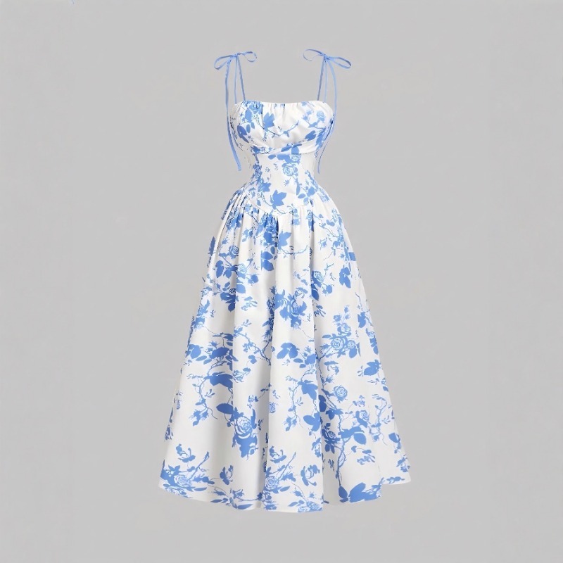 Women Shoes Xxl - French Vintage Floral Slip Dress, High