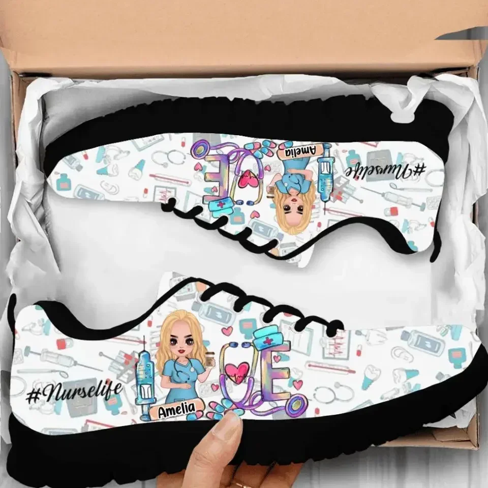Women'S Shoes Nursing - Kawaii Nurse Flat Shoes Women Lace