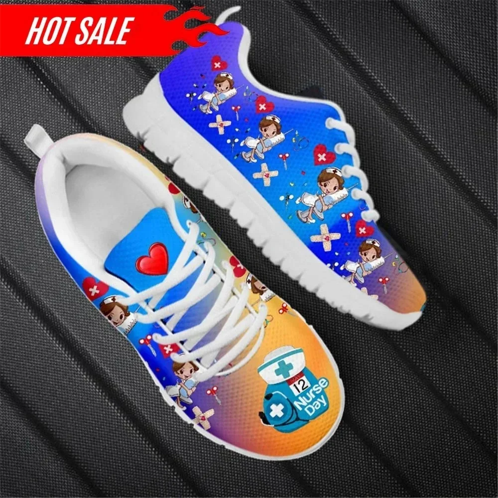 Women'S Shoes Nursing - Cute Nurse Cartoon Pattern Flat Shoes
