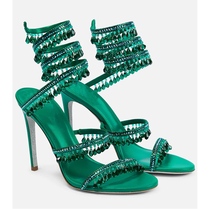 Sexy Green Crystal Fringe Stil - Platform Mule Heel recension och pris