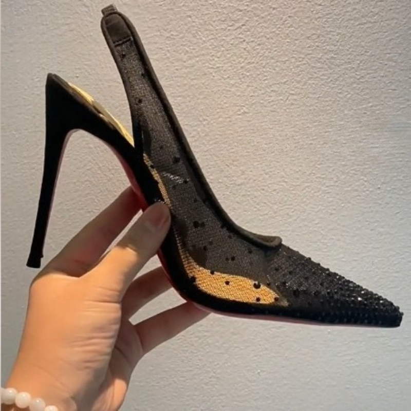 Mesh Rhinestone Rear Empty Sti - Platform Mule Heel recension och pris