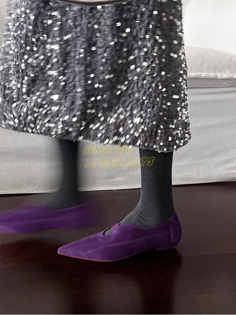 Purple Suede Pointy Toe Pumps  - Pointed Toe Flat recension och pris