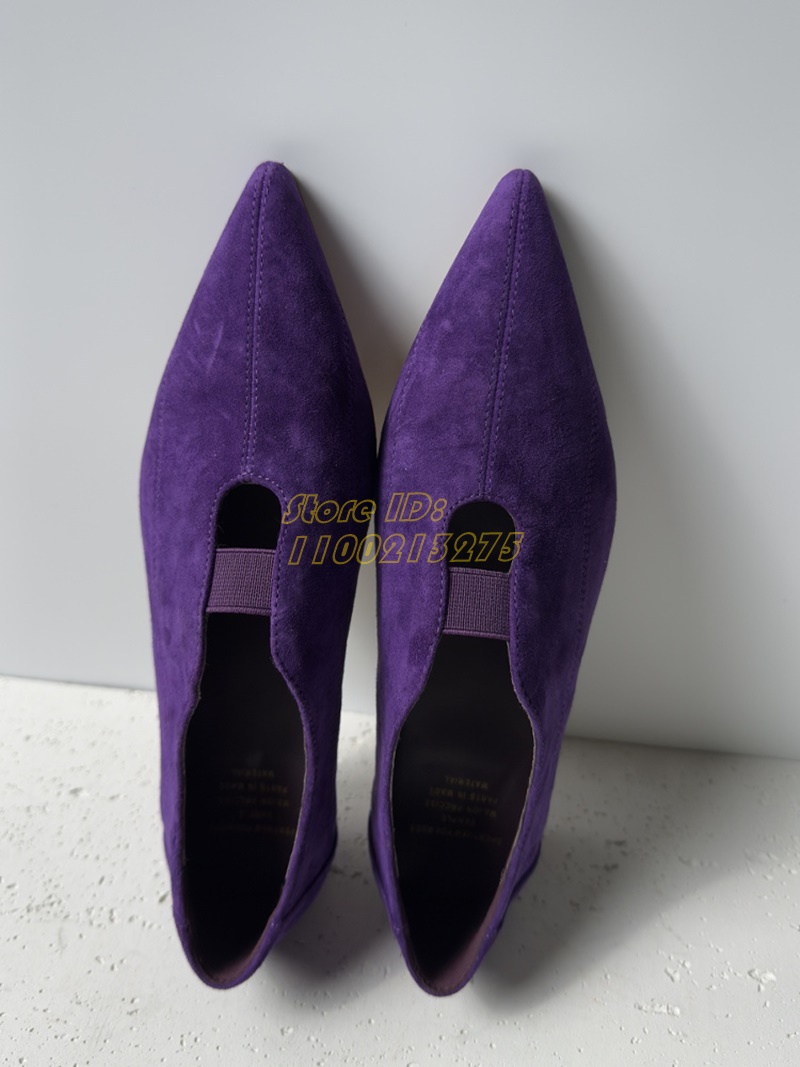 Purple Suede Pointy Toe Pumps  - Pointed Toe Flat recension och pris