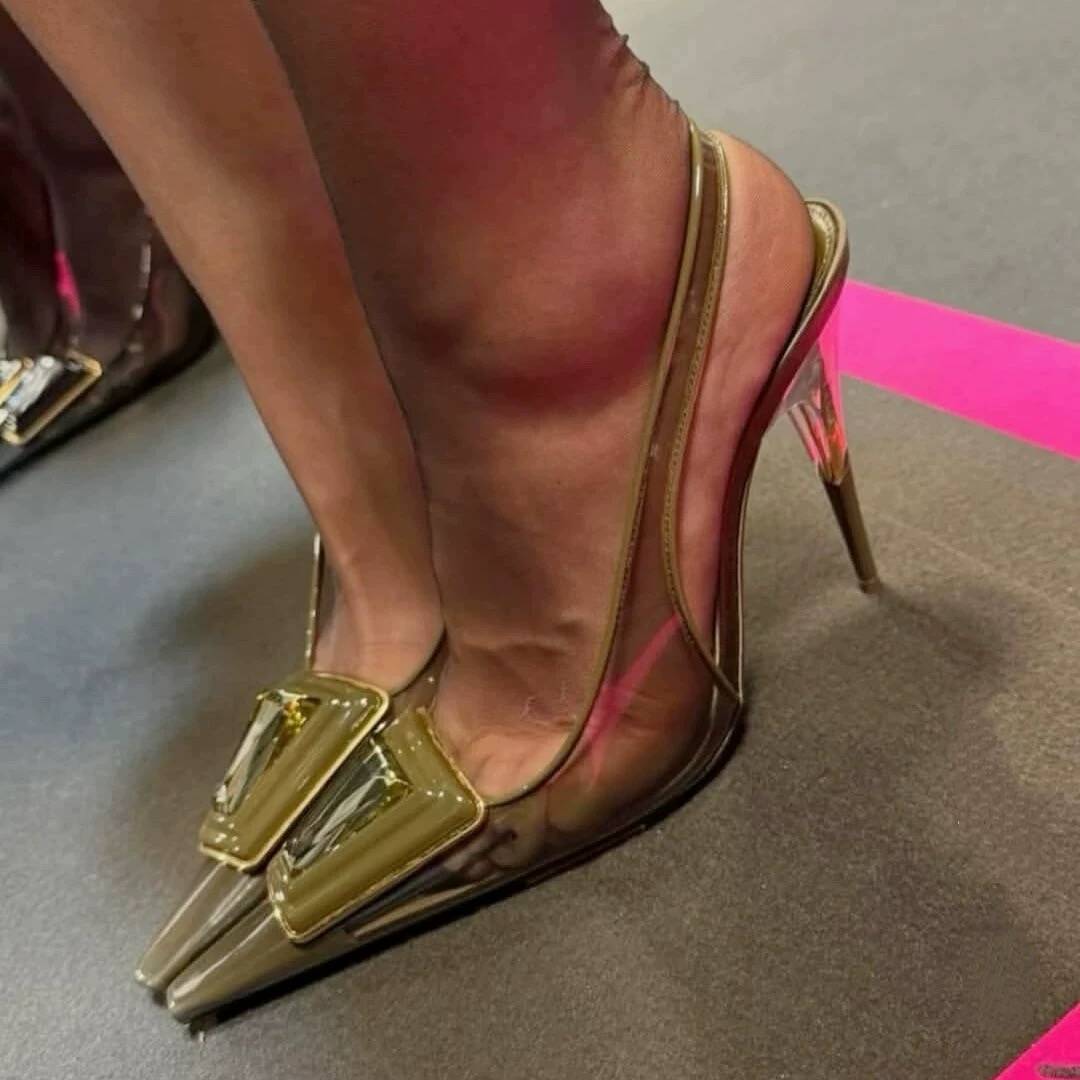 2026 Summer New Transparent Sq - Platform Mule Heel recension och pris