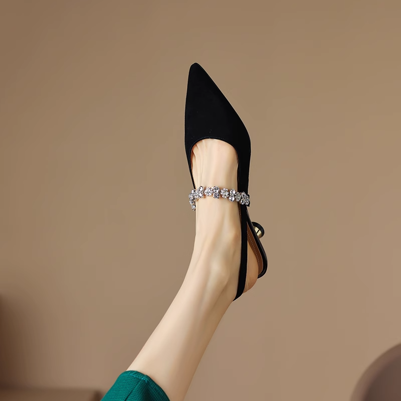 French Slip with Rhinestone St - Platform Mule Heel recension och pris