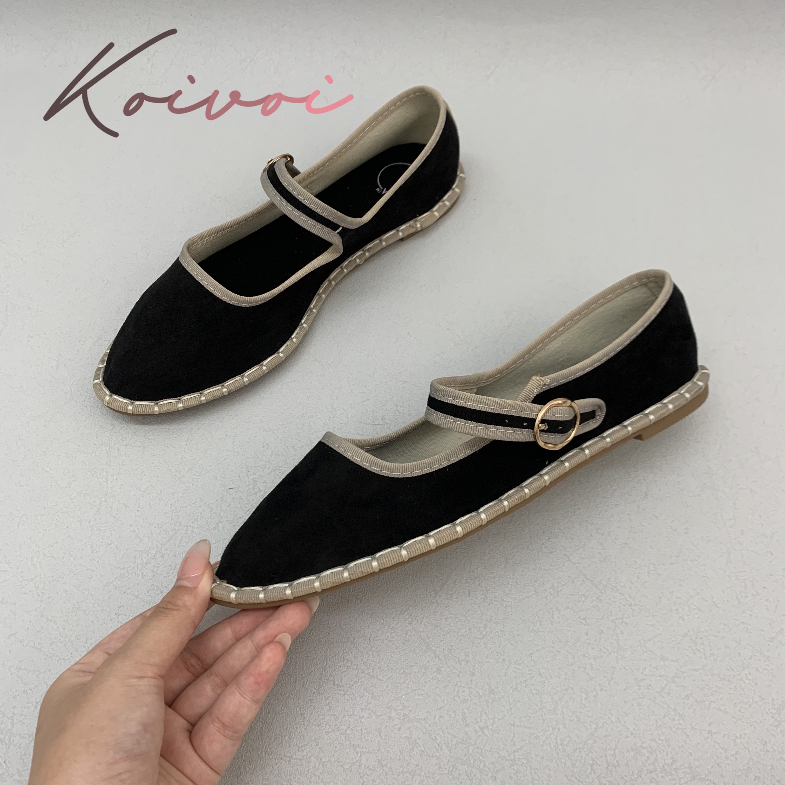 Hand Stitch Buckle Strap Flats - Women Shoes Jeans recension och pris