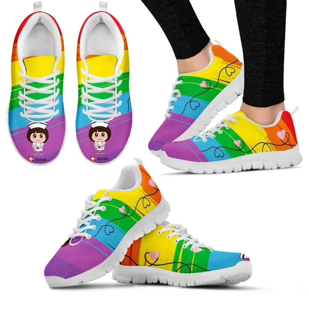 White Nurse Girl Love Pattern  - Women'S Shoes Nursing recension och pris