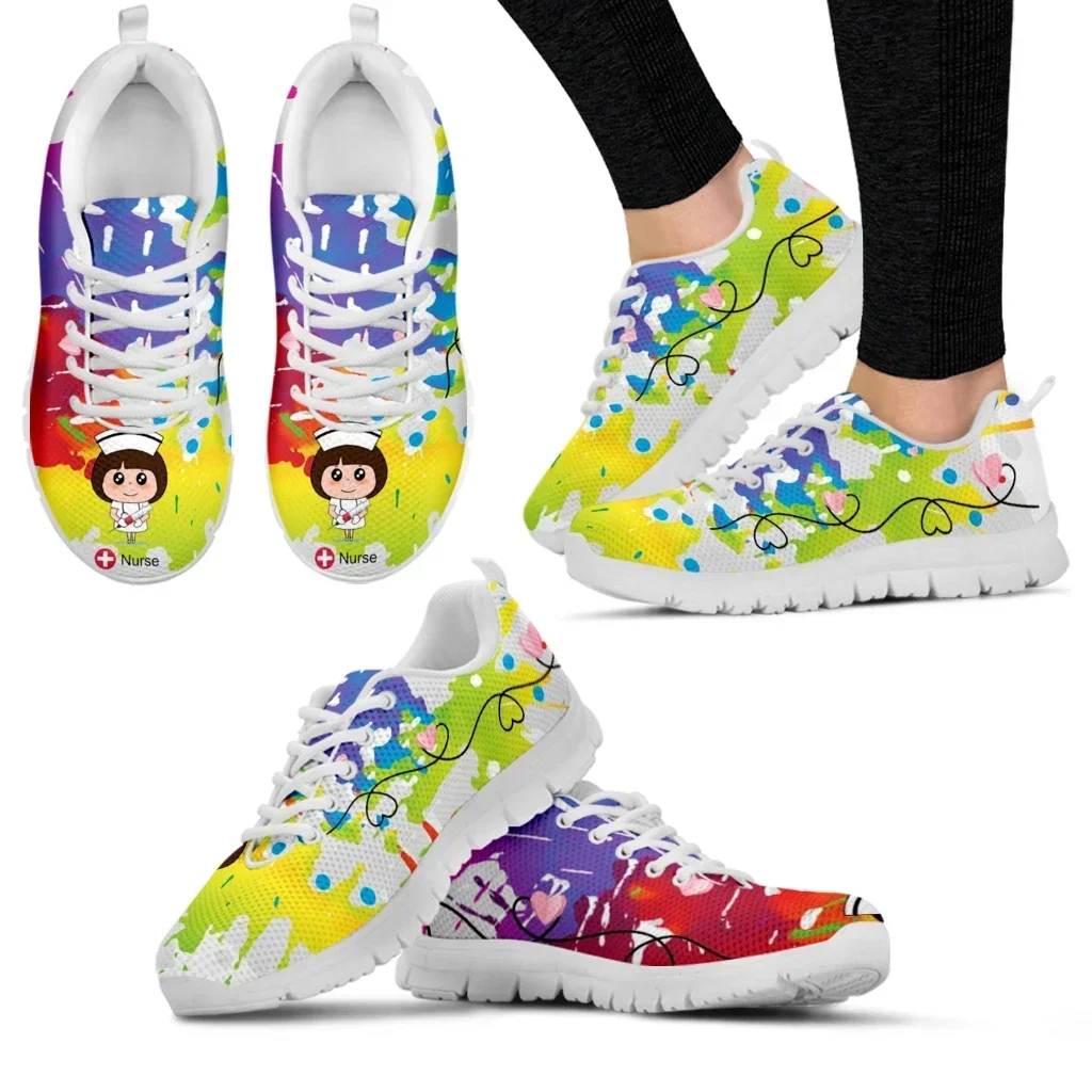 White Nurse Girl Love Pattern  - Women'S Shoes Nursing recension och pris