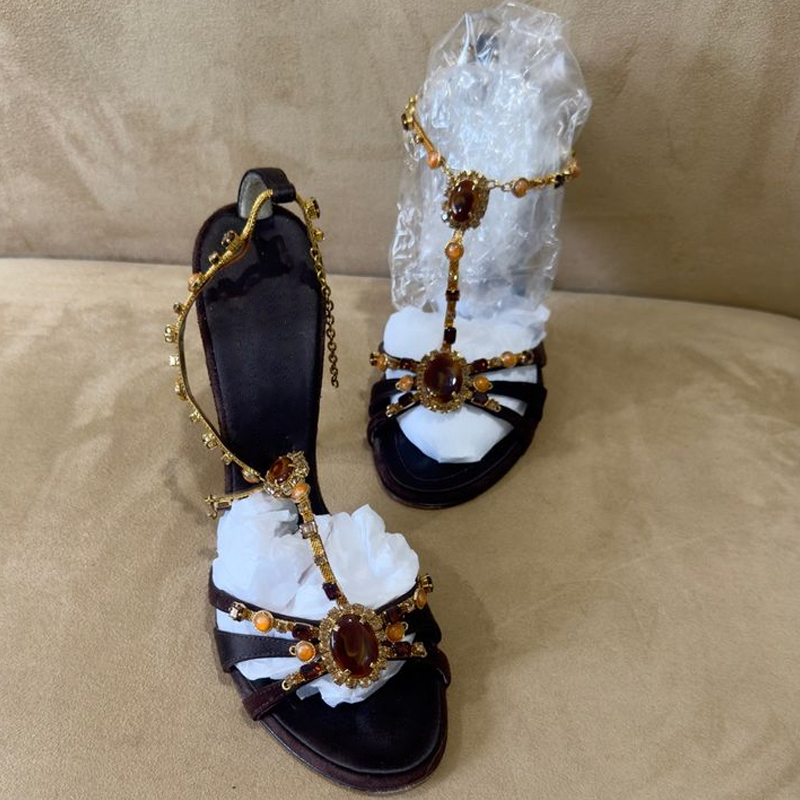 Rhinestone Open Toe Cross Stra - Platform Mule Heel recension och pris