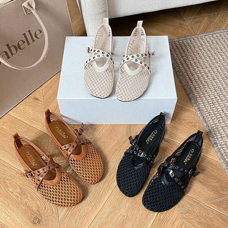 Hollow Out Mesh Mary Jeans Fla - Women Shoes Jeans recension och pris