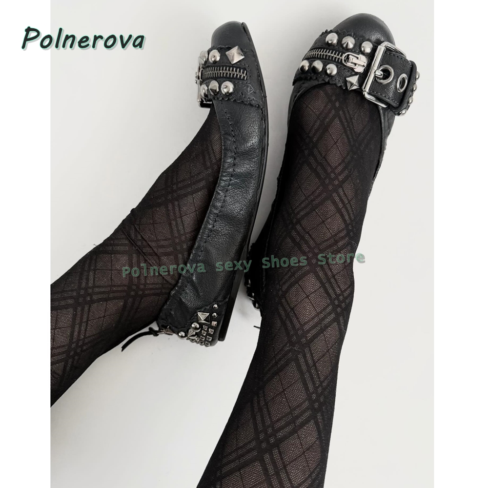 Rivet Belt Buckle Mary Jane Sh - Pointed Toe Flat recension och pris