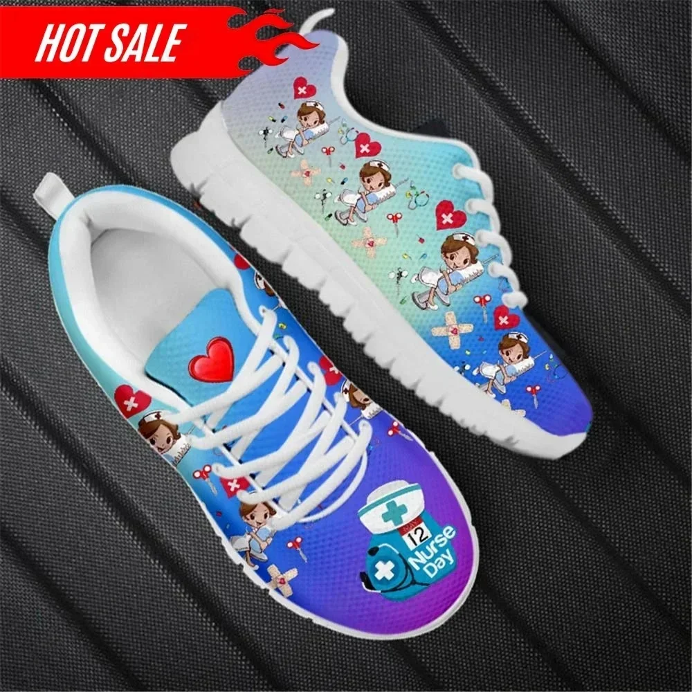 Cute Nurse Cartoon Pattern Fla - Women'S Shoes Nursing recension och pris