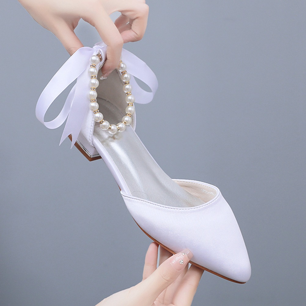 Wedding Shoes Bride Flat Heel  - Pointed Toe Flat recension och pris