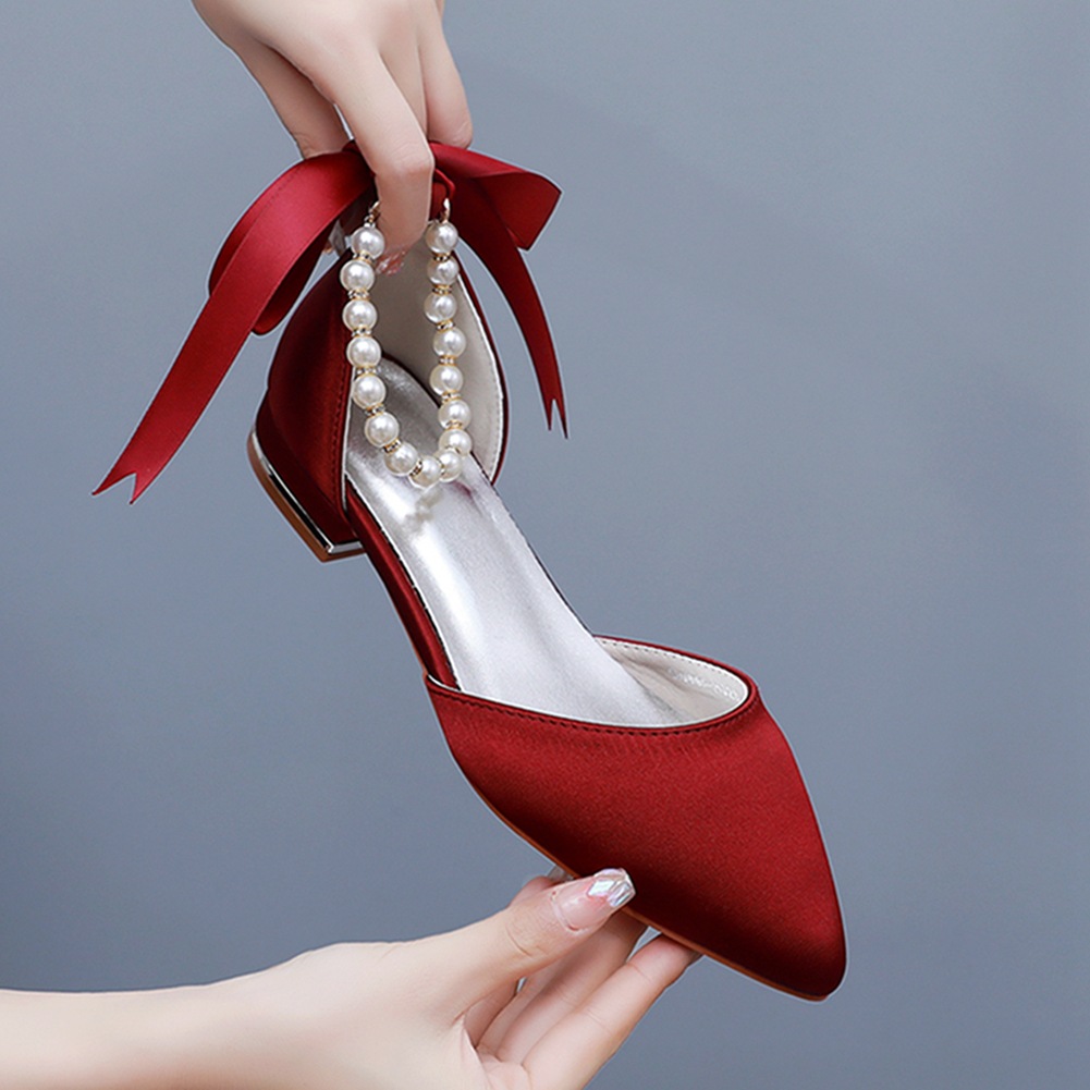 Wedding Shoes Bride Flat Heel  - Pointed Toe Flat recension och pris